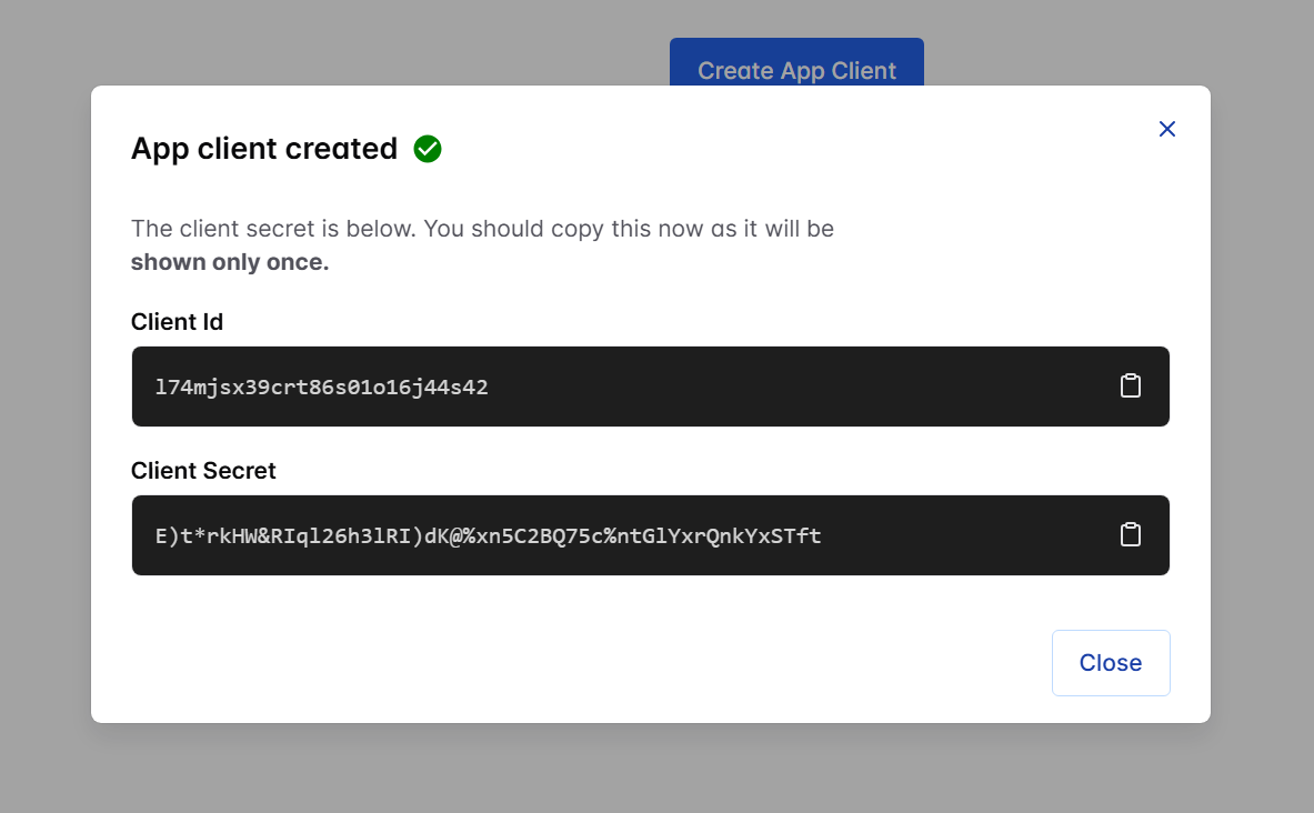 App client creation